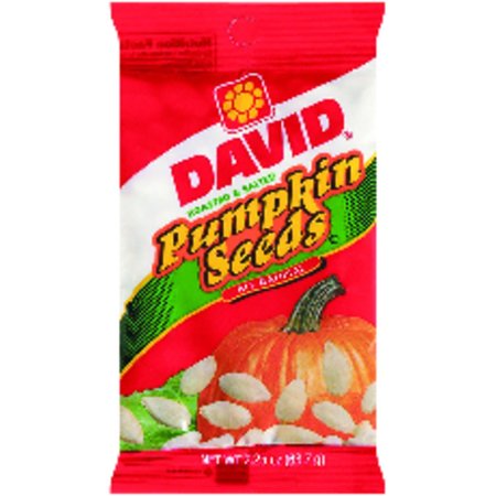 DAVIID SEEDS David Roasted Salted Pumpkin Seeds 2.25 oz Pegged, 25PK 9162090